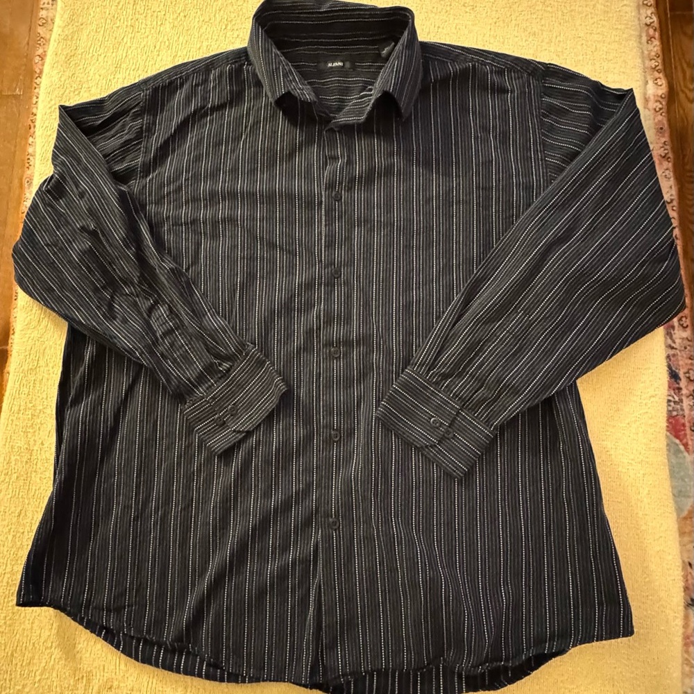 **BUNDLE AND SAVE 3 for $25** Alfani Dark Gray Pinstripe Shirt